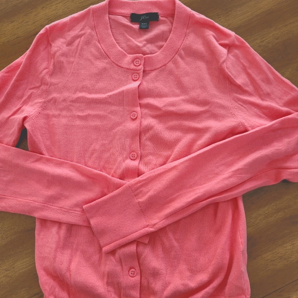 J. Crew bright peachy pink cardigan